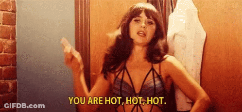 Woman In Lingerie Says You're Hot Hot Hot GIF