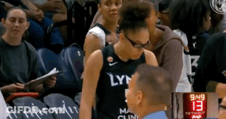 Woman In Lynx Jersey Talks To Referee GIF