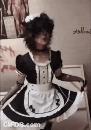 Woman In Maid Costume GIF