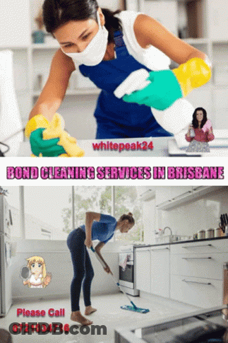 Woman In Mask Cleaning Kitchen GIF