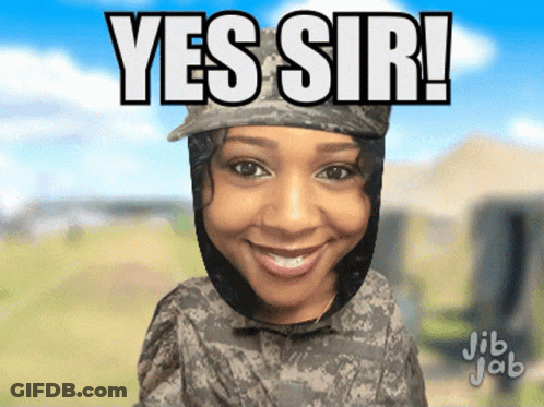 Woman In Military Uniform Smiling Yes Sir GIF