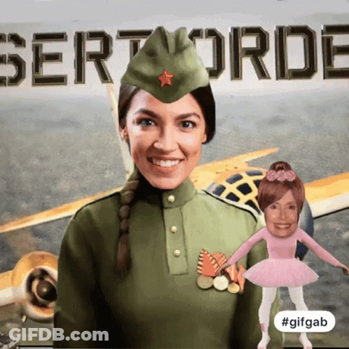Woman In Military Uniform With Bert Orde Sign GIF