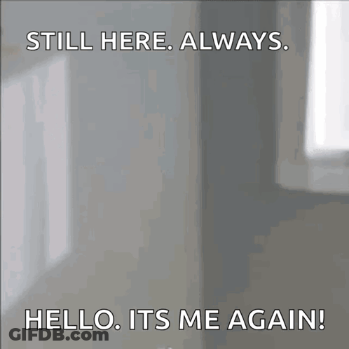 Woman In Mirror Saying Still Here Hello It's Me Again GIF