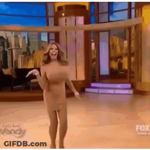 Woman In Naked Dress Dancing On Fox Today Show GIF