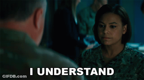 Woman In Navy Uniform Saying I Understand GIF