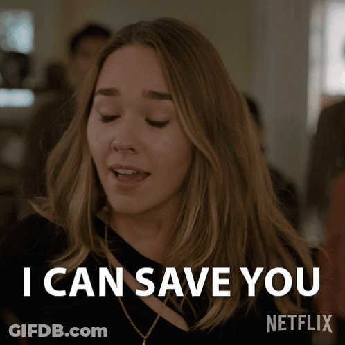 Woman In Netflix Ad Says I Can Save You GIF