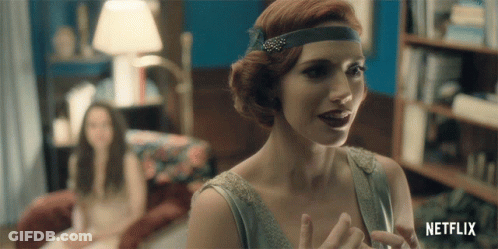 Woman In Netflix Ad Talking GIF