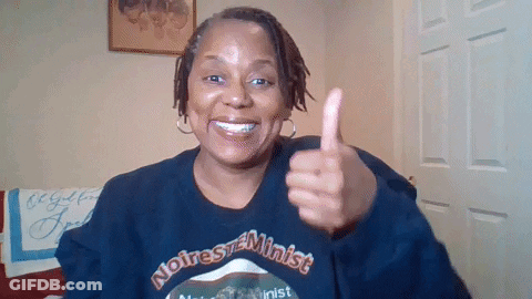 Woman In Noire Feminist Sweatshirt Thumbs Up GIF