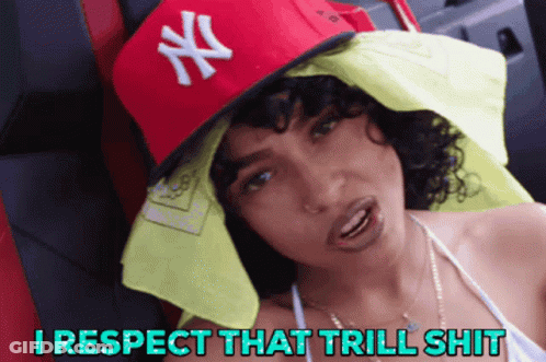 Woman In NY Hat Says I Respect That Trill Shit GIF