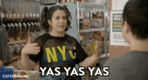Woman In NYC Shirt Talking GIF
