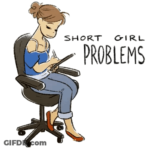 Woman In Office Chair Short Girl Problems GIF
