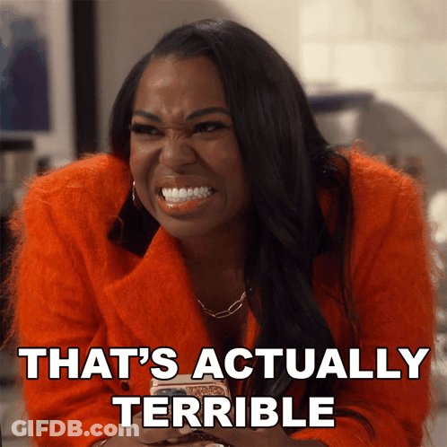 Woman In Orange Coat Says That's Actually Terrible GIF