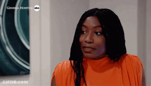 Woman In Orange Dress On General Hospital ABC Show GIF