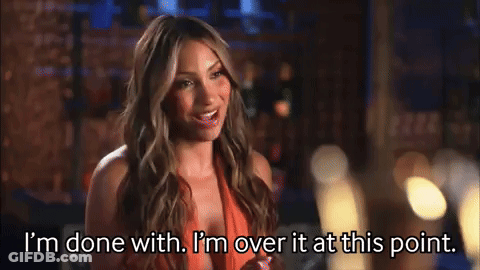 Woman In Orange Dress Saying I'm Done With I'm Over It GIF