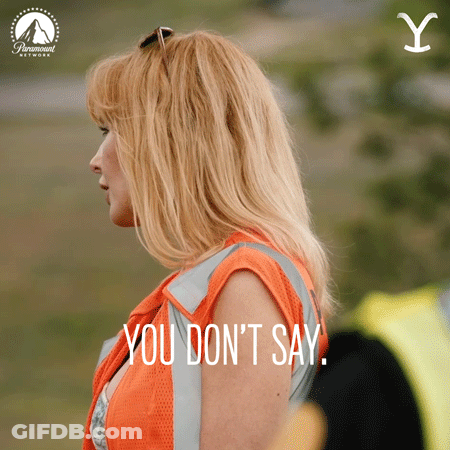 Woman In Orange Vest Saying You Don't Say GIF