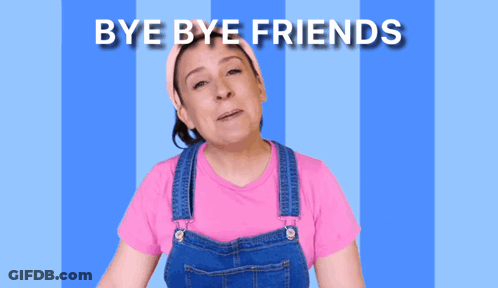 Woman In Overalls Waving Bye Bye GIF