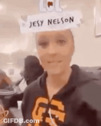 Woman In Paper Hat Saying Jesy Nelson GIF