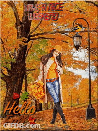 Woman In Park Saying Have A Nice Weekend GIF