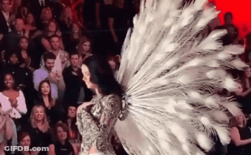 Woman In Peacock Costume Walking GIF