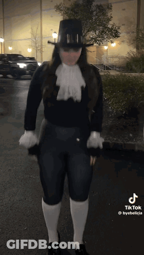 Woman In Pilgrim Costume Dancing GIF