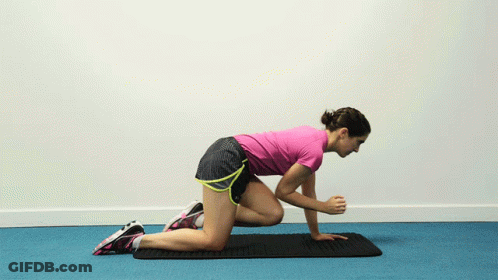 Woman In Pink And Black Exercising On Mat GIF