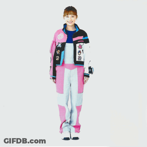 Woman In Pink And Black Outfit With Spro Sticker GIF