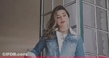 Woman In Pink And Blue Denim Jacket GIF