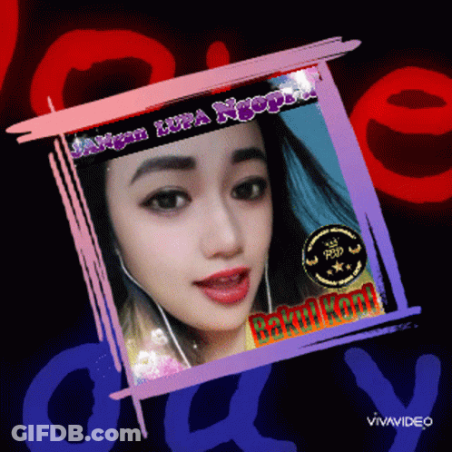 Woman In Pink And Purple Frame Saying Janji Lupa Ngopi GIF