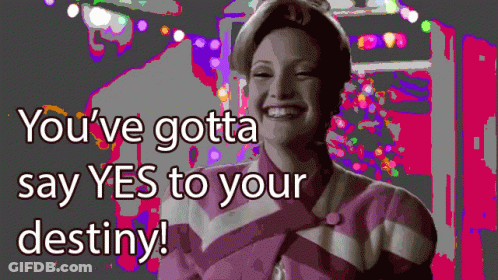 Woman In Pink And White Striped Jacket Smiling You've Gotta Say Yes To Your Destiny GIF