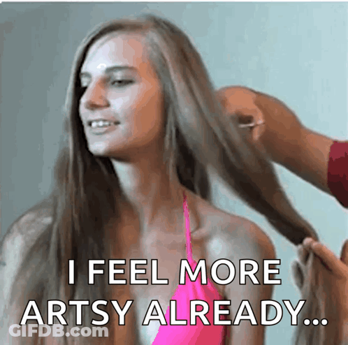 Woman In Pink Bikini Hair Braided I Feel More Artsy GIF
