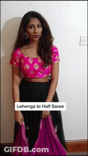 Woman In Pink Blouse And Black Skirt GIF