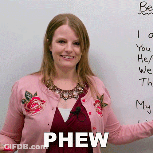 Woman In Pink Cardigan Phew GIF