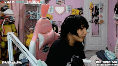 Woman In Pink Chair Chat Read $10 GIF
