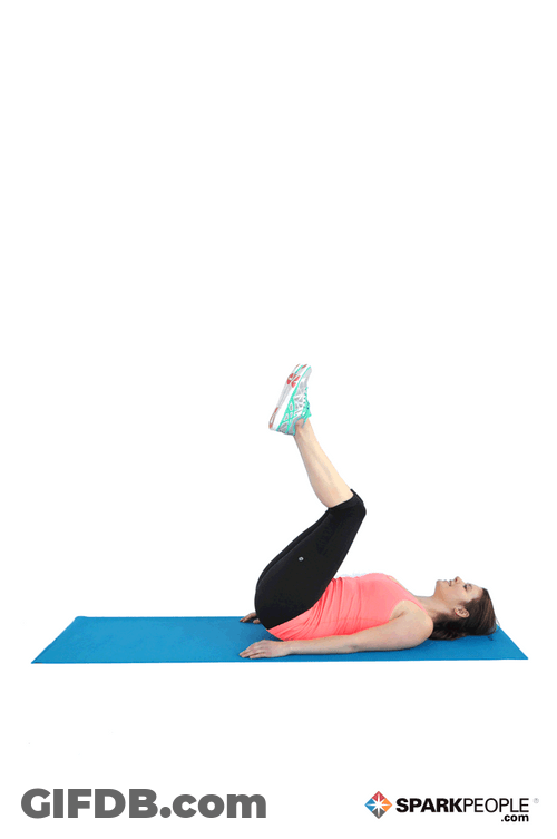 Woman In Pink Doing Morning Crunches Exercise GIF