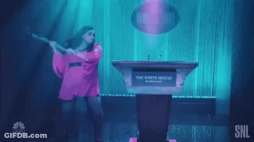 Woman In Pink Dress At White House Podium GIF