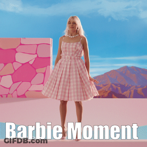 Woman In Pink Dress Barbie Moment GIF