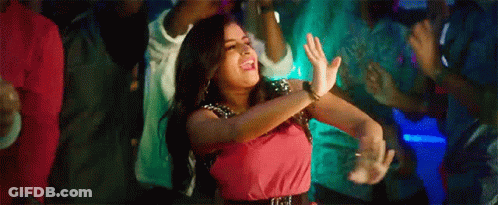 Woman In Pink Dress Dancing At Party GIF