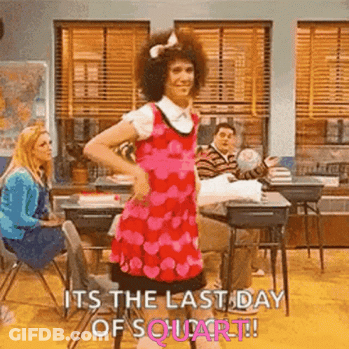 Woman In Pink Dress Dancing Last Day Of School GIF