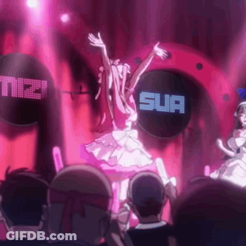 Woman In Pink Dress Dancing Sua Sign GIF