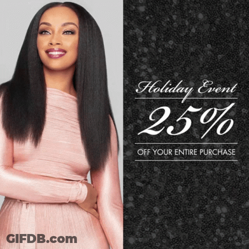 Woman In Pink Dress Holiday Event 25% Off GIF