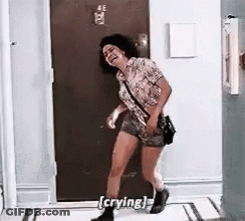 Woman In Pink Dress In Kitchen Saying Does Your Dress Have To Go Over Your Head GIF