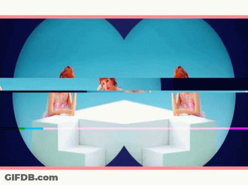 Woman In Pink Dress Looking Through Binoculars At Woman In White GIF