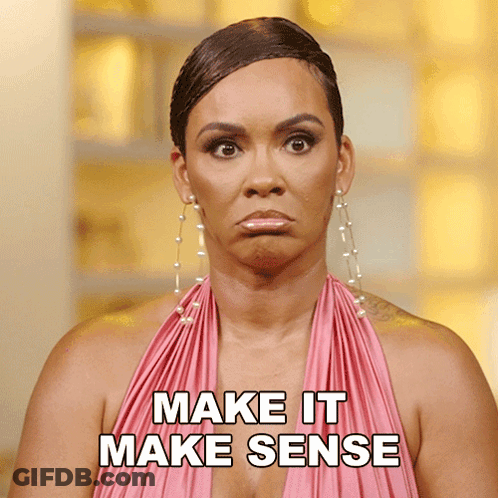 Woman In Pink Dress Making Face Make It Make Sense GIF