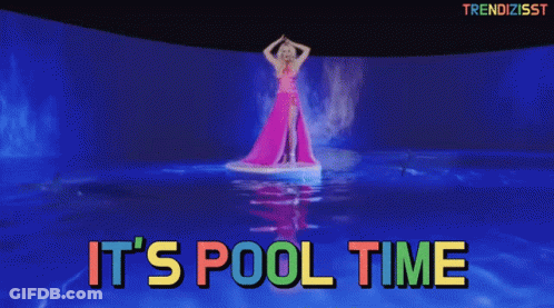 Woman In Pink Dress On Paddle Board GIF