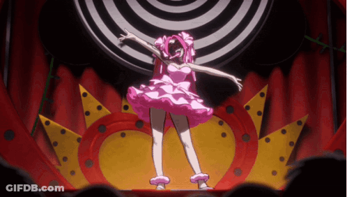 Woman In Pink Dress On Stage GIF