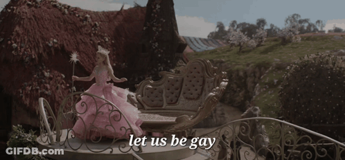 Woman In Pink Dress Saying Let Us Be Gay GIF