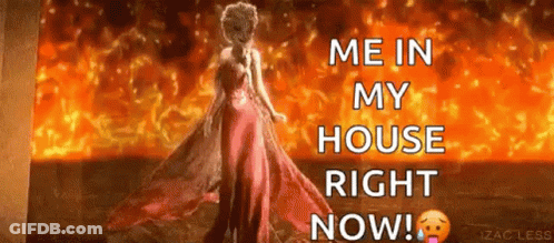Woman In Pink Dress Saying Me In My House Right Now GIF