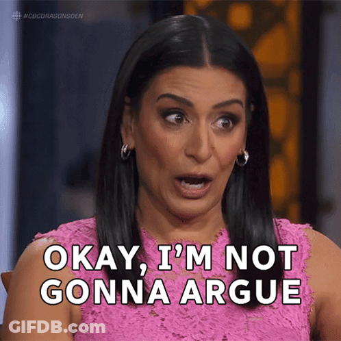 Woman In Pink Dress Saying Okay I'm Not Gonna Argue GIF