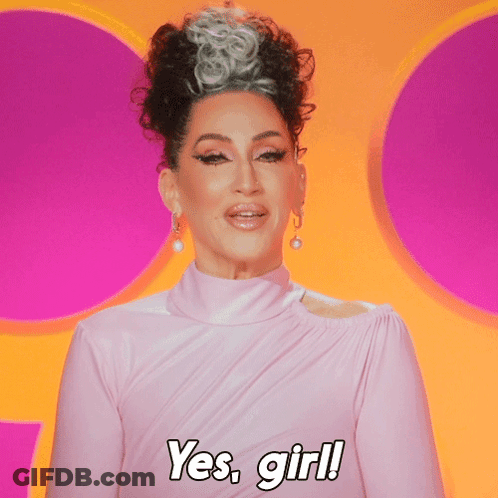 Woman In Pink Dress Saying Yes Girl GIF