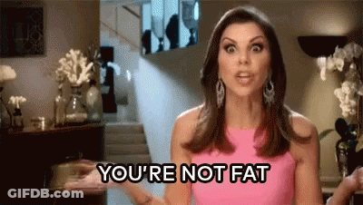 Woman In Pink Dress Saying You're Not Fat GIF